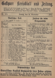 Gostyner Kreisblatt und Zeitung 1915.09.10 Nr 210