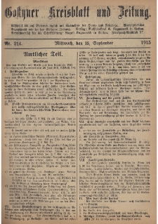 Gostyner Kreisblatt und Zeitung 1915.09.15 Nr 214