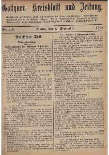 Gostyner Kreisblatt und Zeitung 1915.09.17 Nr 216