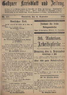Gostyner Kreisblatt und Zeitung 1915.09.18 Nr 217