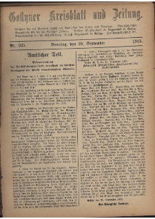 Gostyner Kreisblatt und Zeitung 1915.09.26 Nr 225