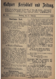 Gostyner Kreisblatt und Zeitung 1915.10.08 Nr 234