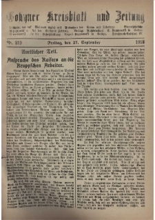 Gostyner Kreisblatt und Zeitung 1918.09.27 Nr 219