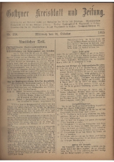 Gostyner Kreisblatt und Zeitung 1915.10.13 Nr 238