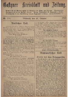 Gostyner Kreisblatt und Zeitung 1915.10.27 Nr 250