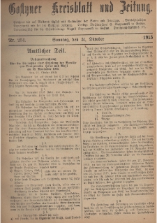Gostyner Kreisblatt und Zeitung 1915.10.31 Nr 254