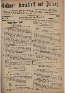 Gostyner Kreisblatt und Zeitung 1915.11.25 Nr 274