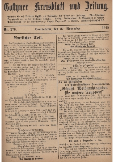 Gostyner Kreisblatt und Zeitung 1915.11.27 Nr 276