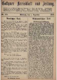 Gostyner Kreisblatt und Zeitung 1915.12.01 Nr 279