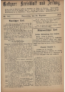 Gostyner Kreisblatt und Zeitung 1915.12.23 Nr 303