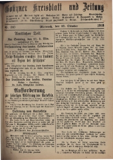 Gostyner Kreisblatt und Zeitung 1918.10.23 Nr 240