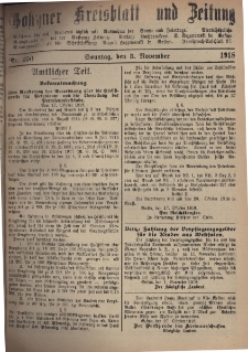 Gostyner Kreisblatt und Zeitung 1918.11.03 Nr 250