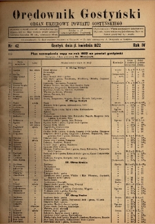 Orędownik Gostyński 1922.04.11 R.4 Nr 42