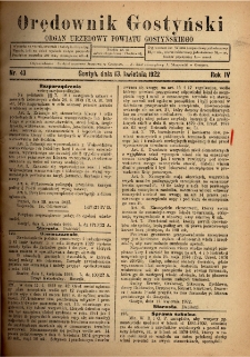 Orędownik Gostyński 1922.04.13 R.4 Nr 43