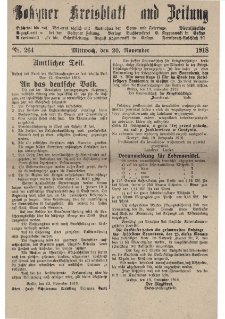 Gostyner Kreisblatt und Zeitung 1918.11.20 Nr 264