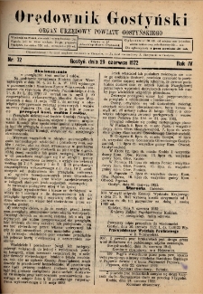 Orędownik Gostyński 1922.06.29 R.4 Nr 72