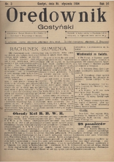 Orędownik Gostyński 1934.01.10 R.16 Nr 3