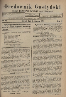 Orędownik Gostyński 1922.08.15 R.4 Nr 92