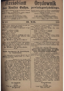 Gostyner Kreisblatt und Zeitung 1918.12.13 Nr 283