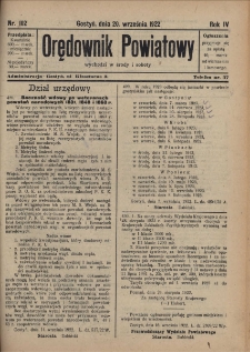 Orędownik Powiatowy 1922.09.20 R.4 Nr 102