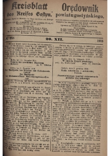 Gostyner Kreisblatt und Zeitung 1918.12.20 Nr 288