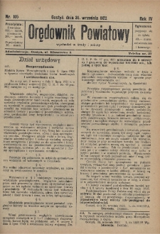 Orędownik Powiatowy 1922.09.30 R.4 Nr 105