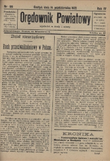 Orędownik Powiatowy 1922.10.14 R.4 Nr 109