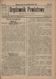 Orędownik Powiatowy 1922.10.25 R.4 Nr 112