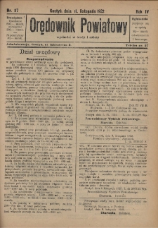 Orędownik Powiatowy 1922.11.11 R.4 Nr 117