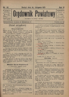 Orędownik Powiatowy 1922.11.18 R.4 Nr 119