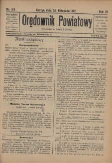 Orędownik Powiatowy 1922.11.22 R.4 Nr 120
