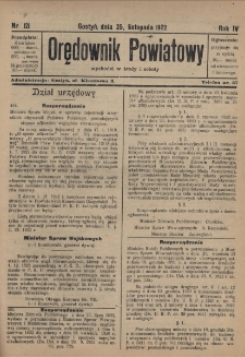 Orędownik Powiatowy 1922.11.25 R.4 Nr 121