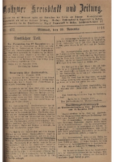 Gostyner Kreisblatt und Zeitung 1916.11.29 Nr 277