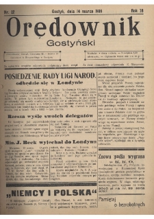Orędownik Gostyński 1936.03.14 R.18 Nr 22