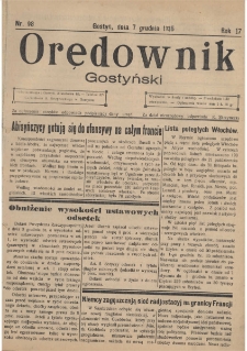 Orędownik Gostyński 1935.12.07 R.17 Nr 98