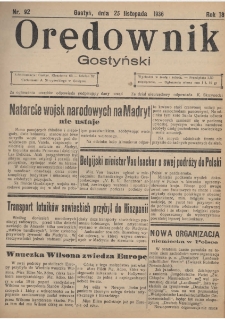 Orędownik Gostyński 1936.11.25 R.18 Nr 92