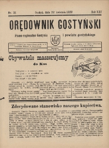 Orędownik Gostyński 1939.04.22 R.21 Nr31