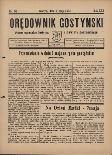 Orędownik Gostyński 1939.05.07 R.21 Nr 34