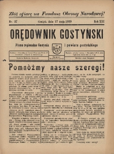 Orędownik Gostyński 1939.05.17 R.21 Nr 37