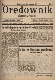Orędownik Gostyński 1937.01.20 R.19 Nr 5