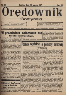 Orędownik Gostyński 1937.03.13 R.19 Nr20