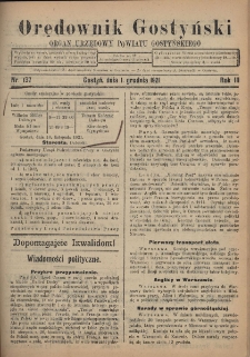 Orędownik Gostyński 1921.12.01 R.3 Nr 137