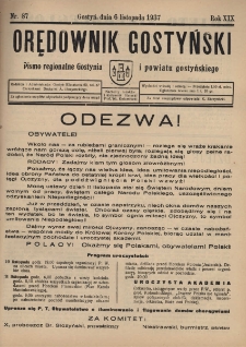 Orędownik Gostyński 1937.11.06 R.19 Nr 87