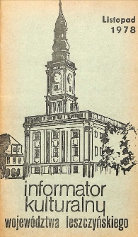 Informator Kulturalny Wojew&oacute;dztwa Leszczyńskiego 1978.11 Nr 11