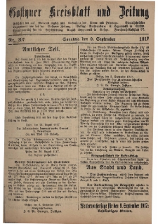 Gostyner Kreisblatt und Zeitung 1917.09.09 Nr 207