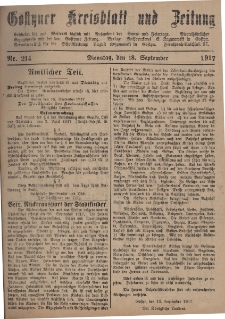 Gostyner Kreisblatt und Zeitung 1917.09.18 Nr 214