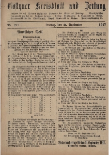 Gostyner Kreisblatt und Zeitung 1917.09.21 Nr 217