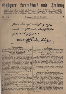 Gostyner Kreisblatt und Zeitung 1917.10.02 Nr 226