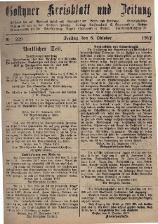 Gostyner Kreisblatt und Zeitung 1917.10.05 Nr 229