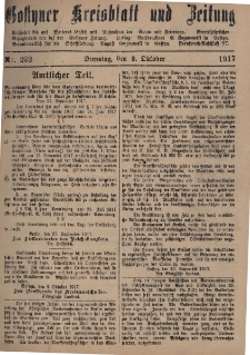 Gostyner Kreisblatt und Zeitung 1917.10.09 Nr 232